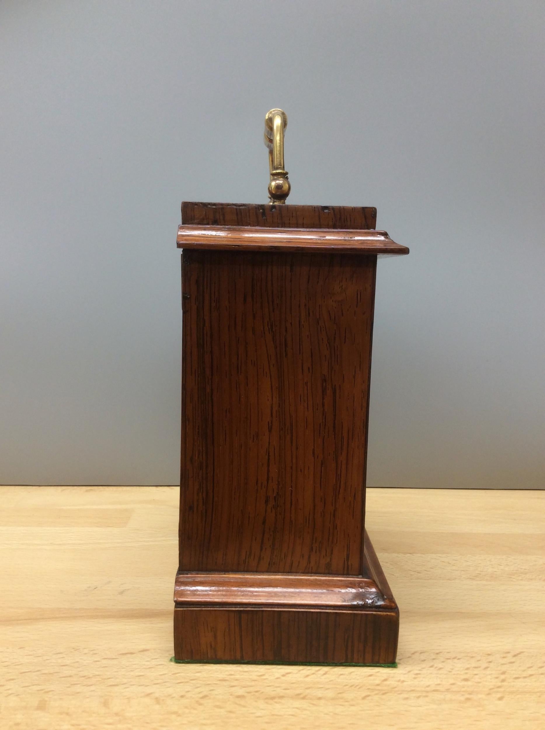 Miniature French Rosewood Mantel Clock 1