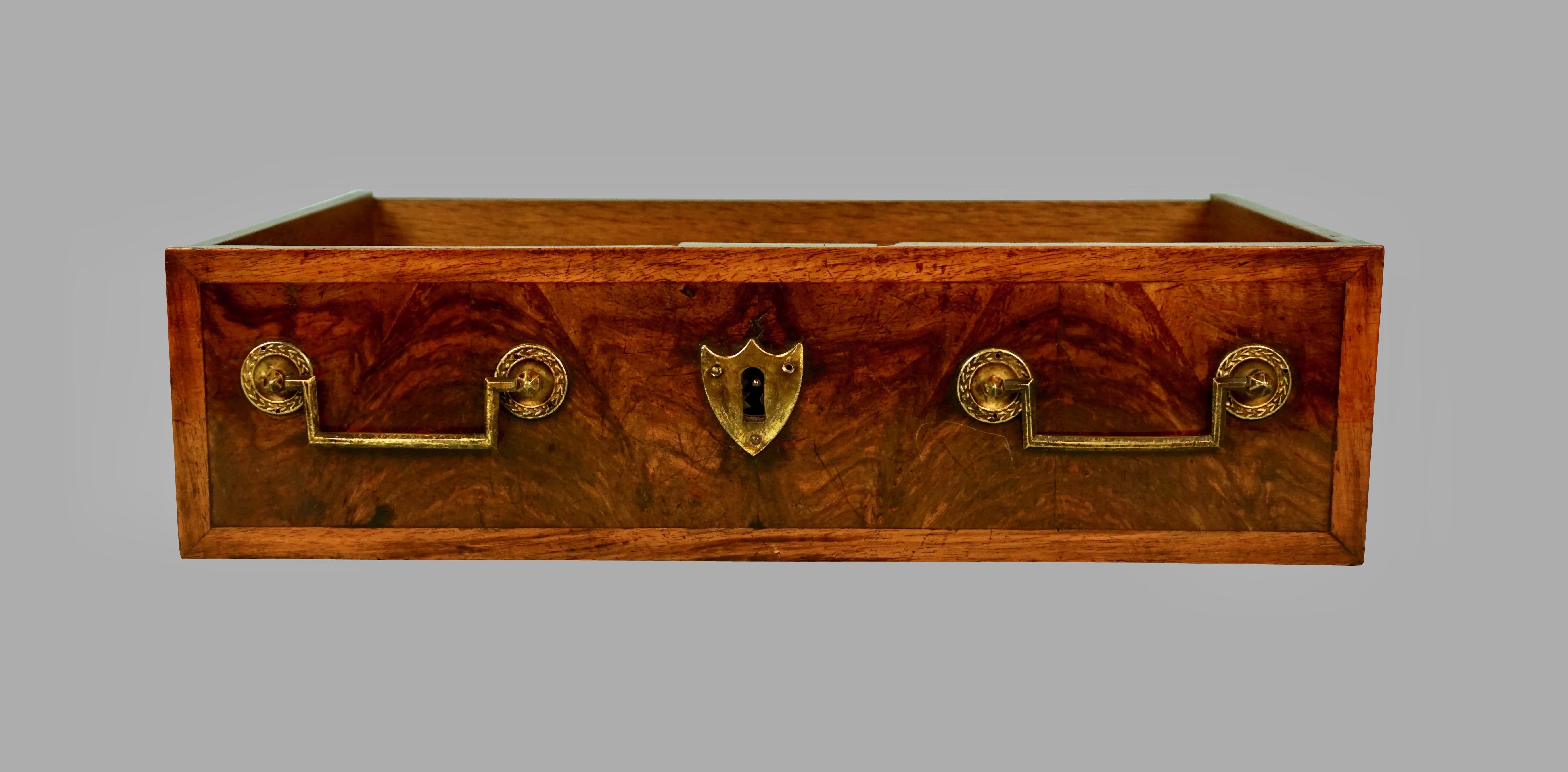 Miniature French Walnut Empire Chest of Three Drawers with Secret Compartments 3