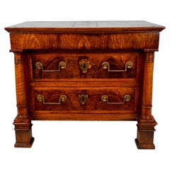 Miniature French Walnut Empire Chest of Three Drawers with Secret Compartments