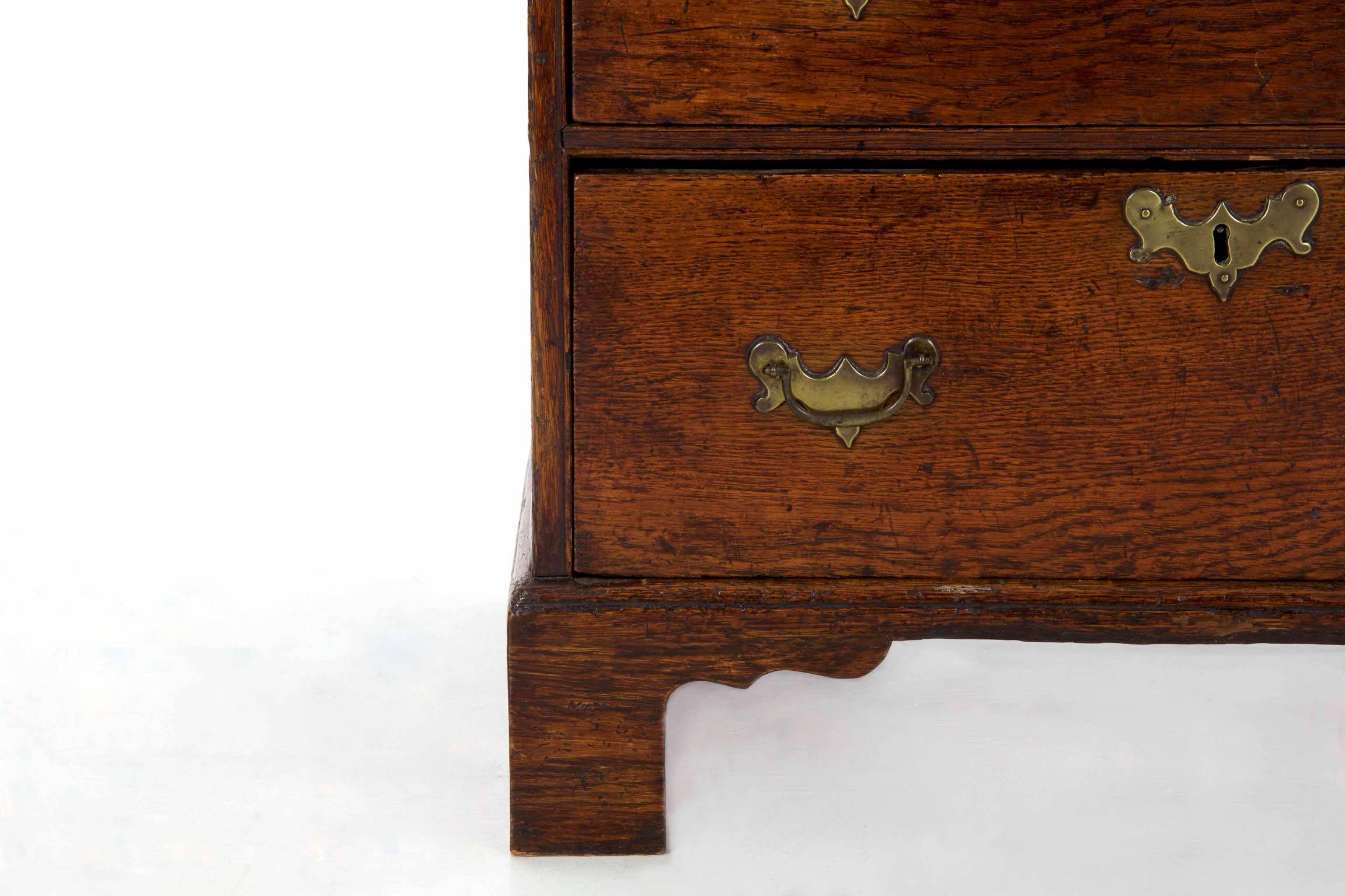 Miniature George II Period Oak Child's Size Slant Front Desk, circa 18th Century 8