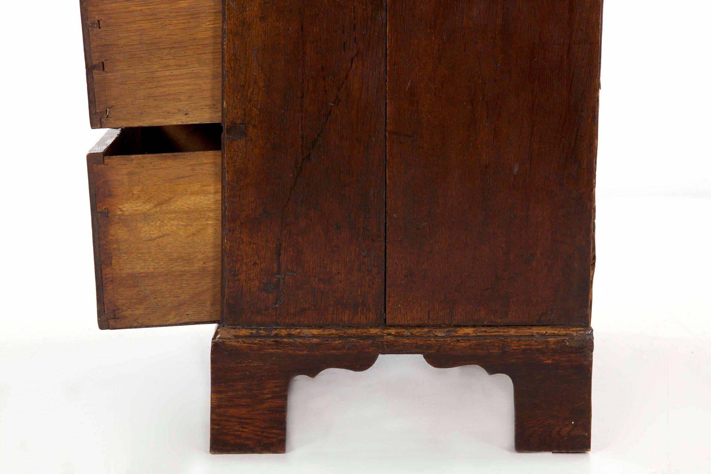 Miniature George II Period Oak Child's Size Slant Front Desk, circa 18th Century 13