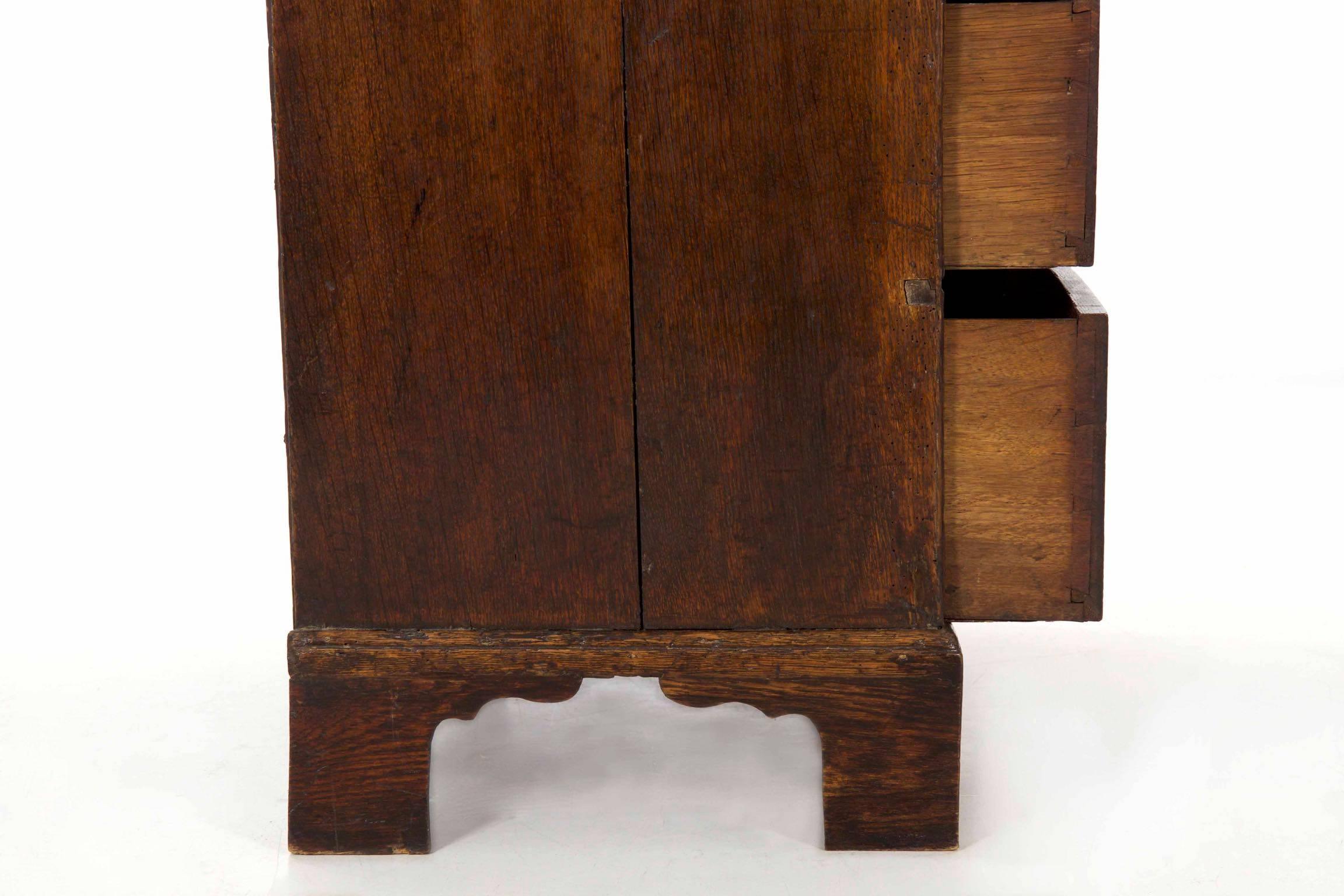 Miniature George II Period Oak Child's Size Slant Front Desk, circa 18th Century 15