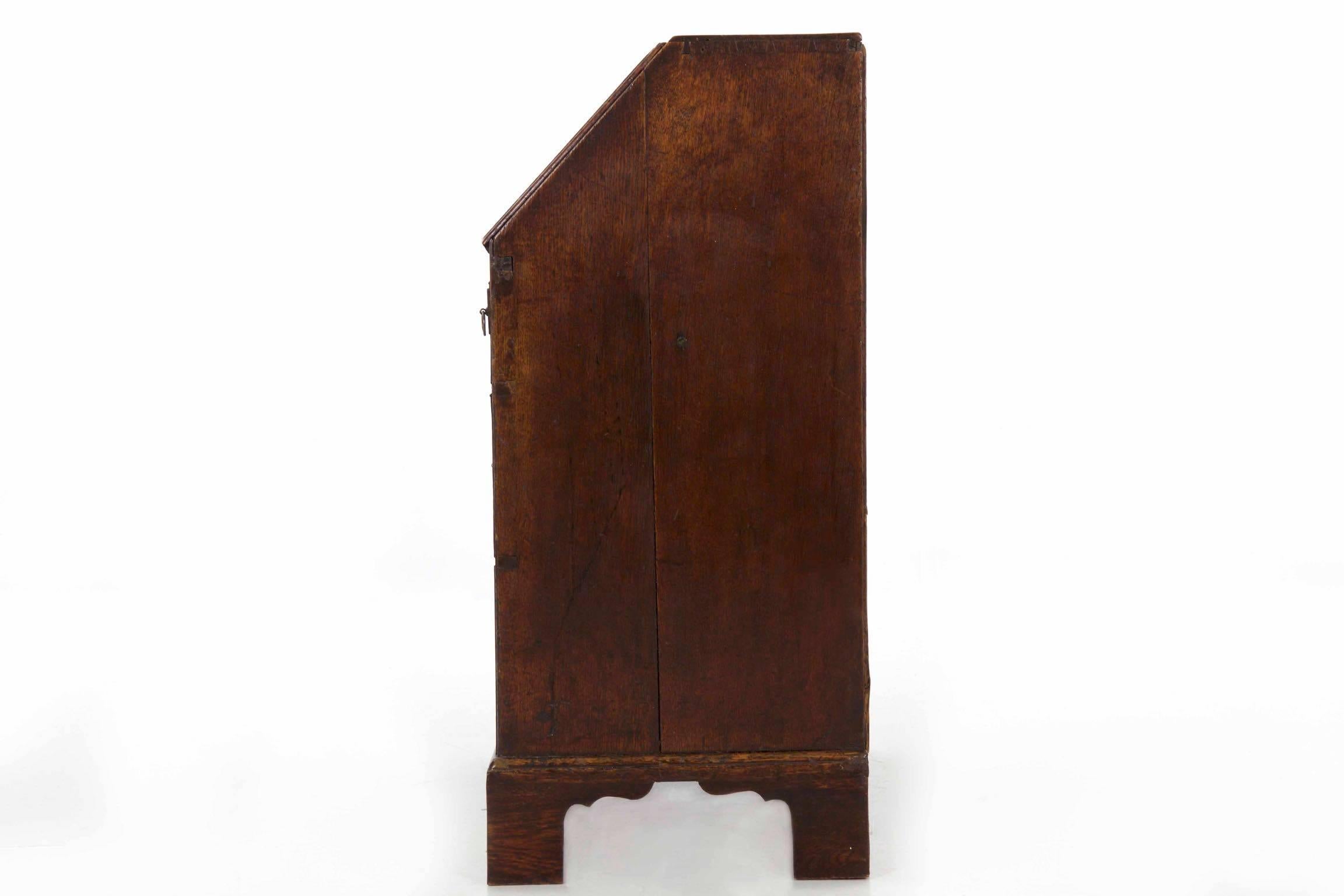 Pine Miniature George II Period Oak Child's Size Slant Front Desk, circa 18th Century