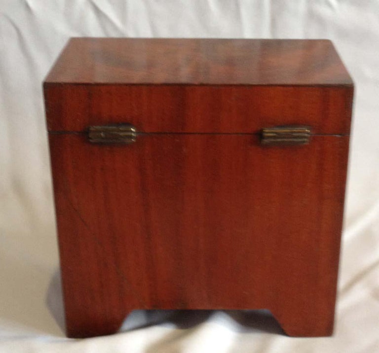 Late 18th Century Miniature Georgian Mahogany Chest of Drawers Tea Caddy For Sale