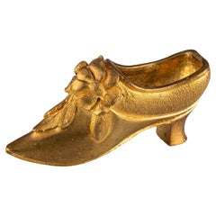 Miniature Gilt Bronze high-heeled shoe, circa 1890