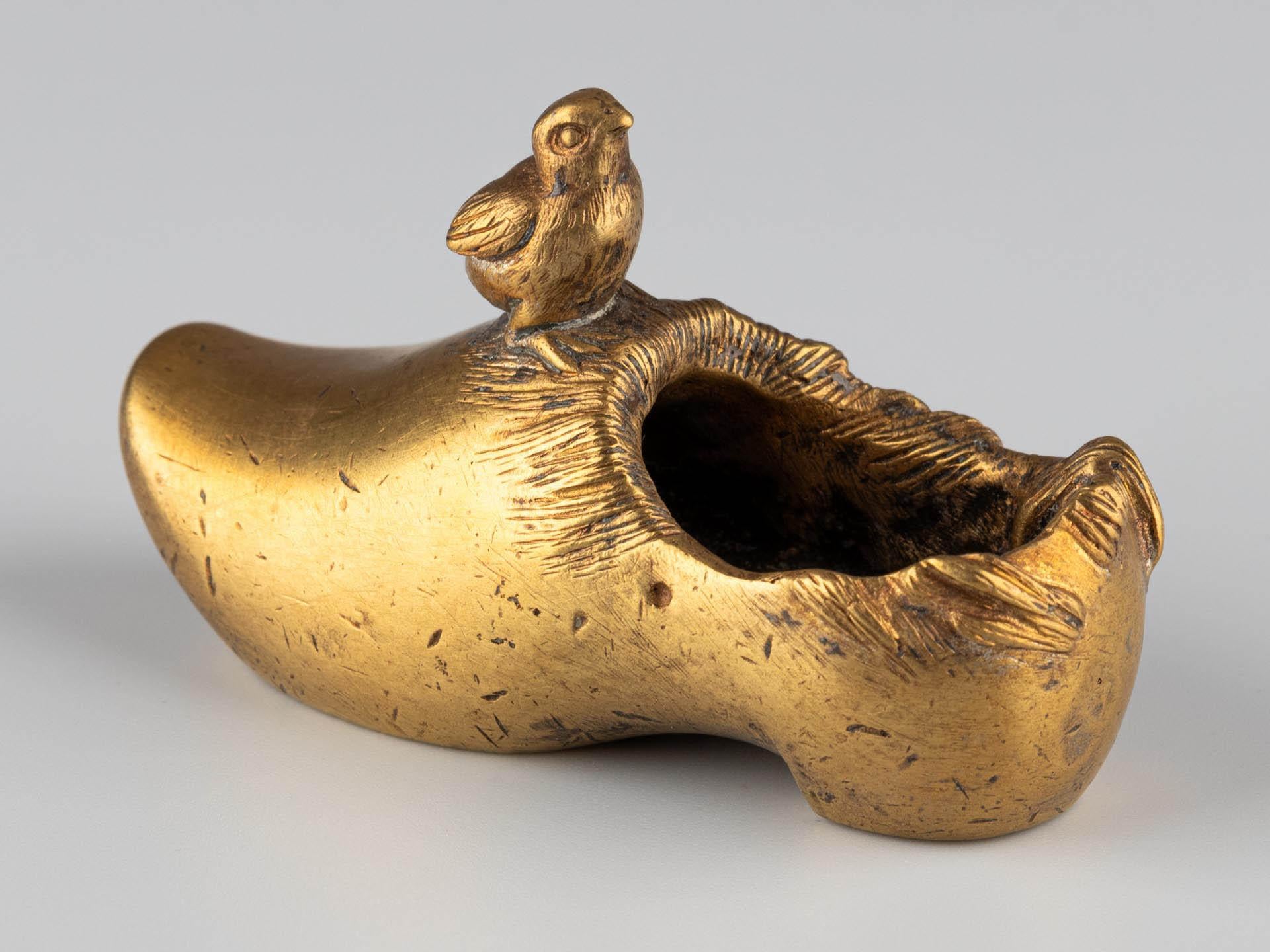 French Miniature Gilt Bronze Shoe, circa 1900 For Sale