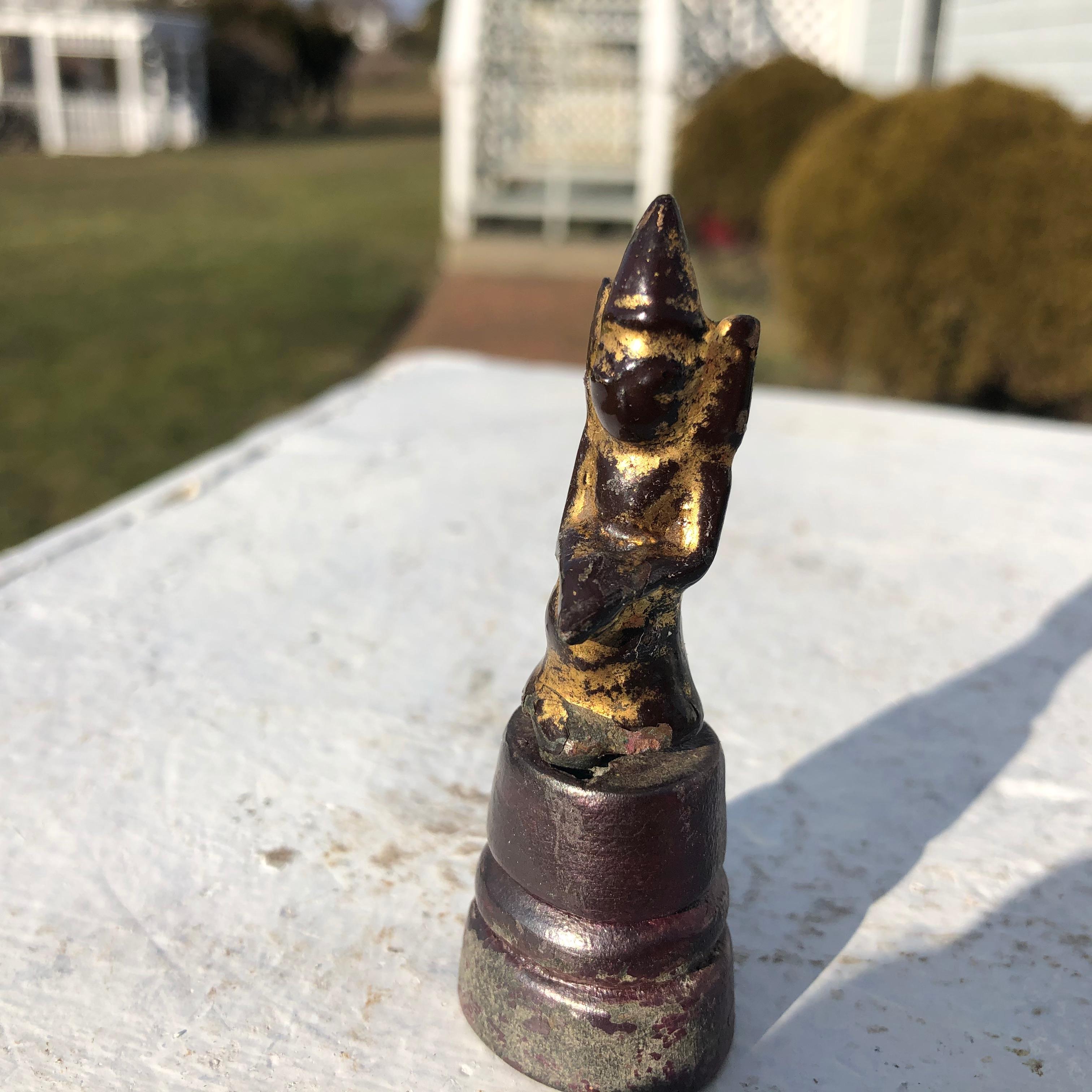 Miniature Gilt Buddha In Good Condition For Sale In South Burlington, VT