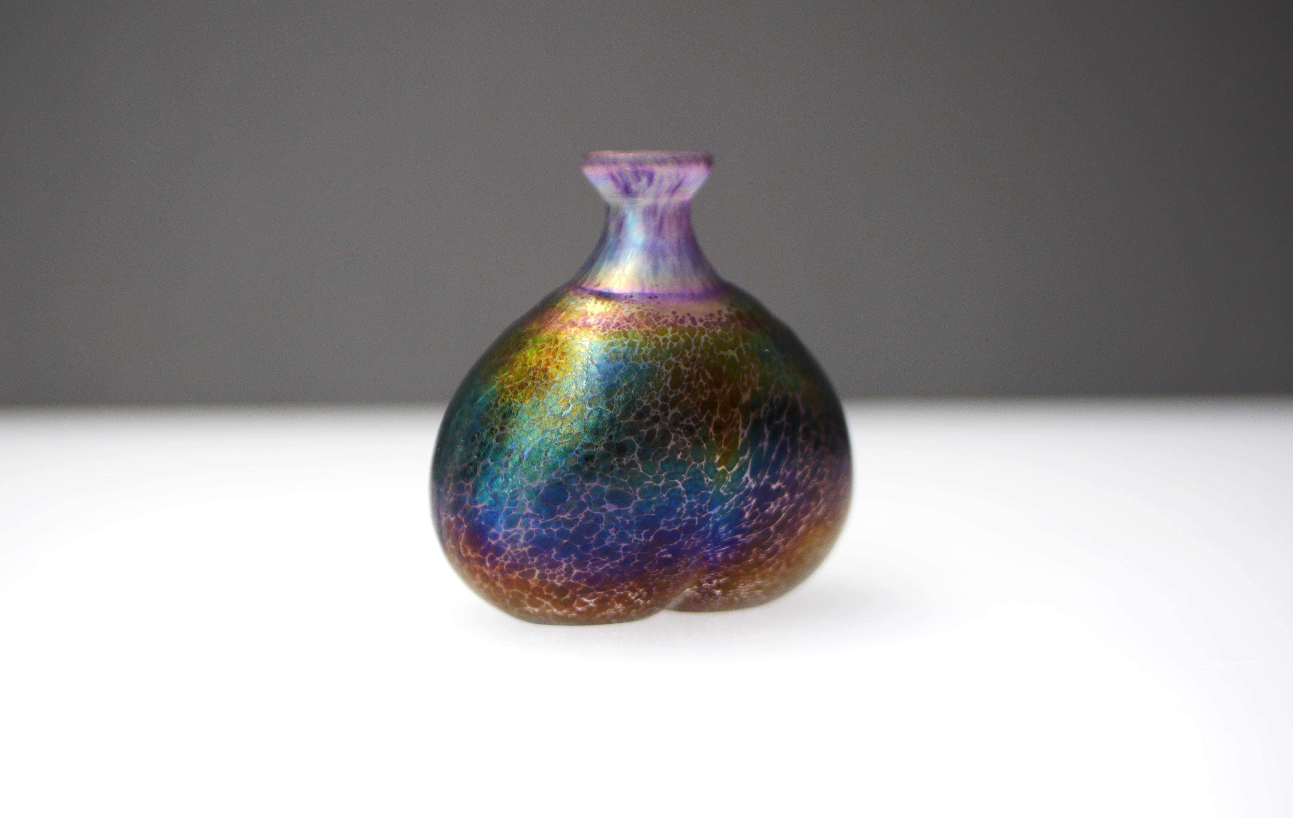 Swedish Miniature Glass Art Vase from 