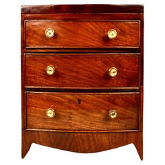 Miniature Hepplewhite Style Mahogany Three Drawer Chest with Crossbanded Top