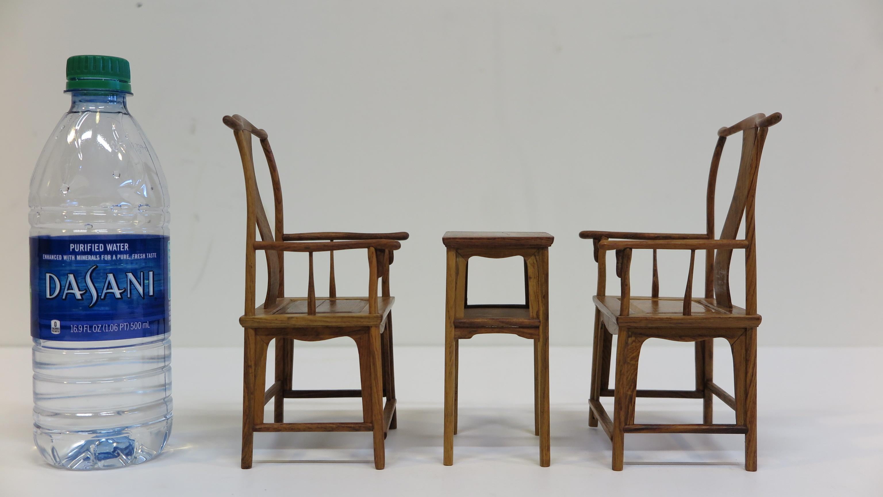 Miniature Huanghuali Chinese Chair and Table set 6