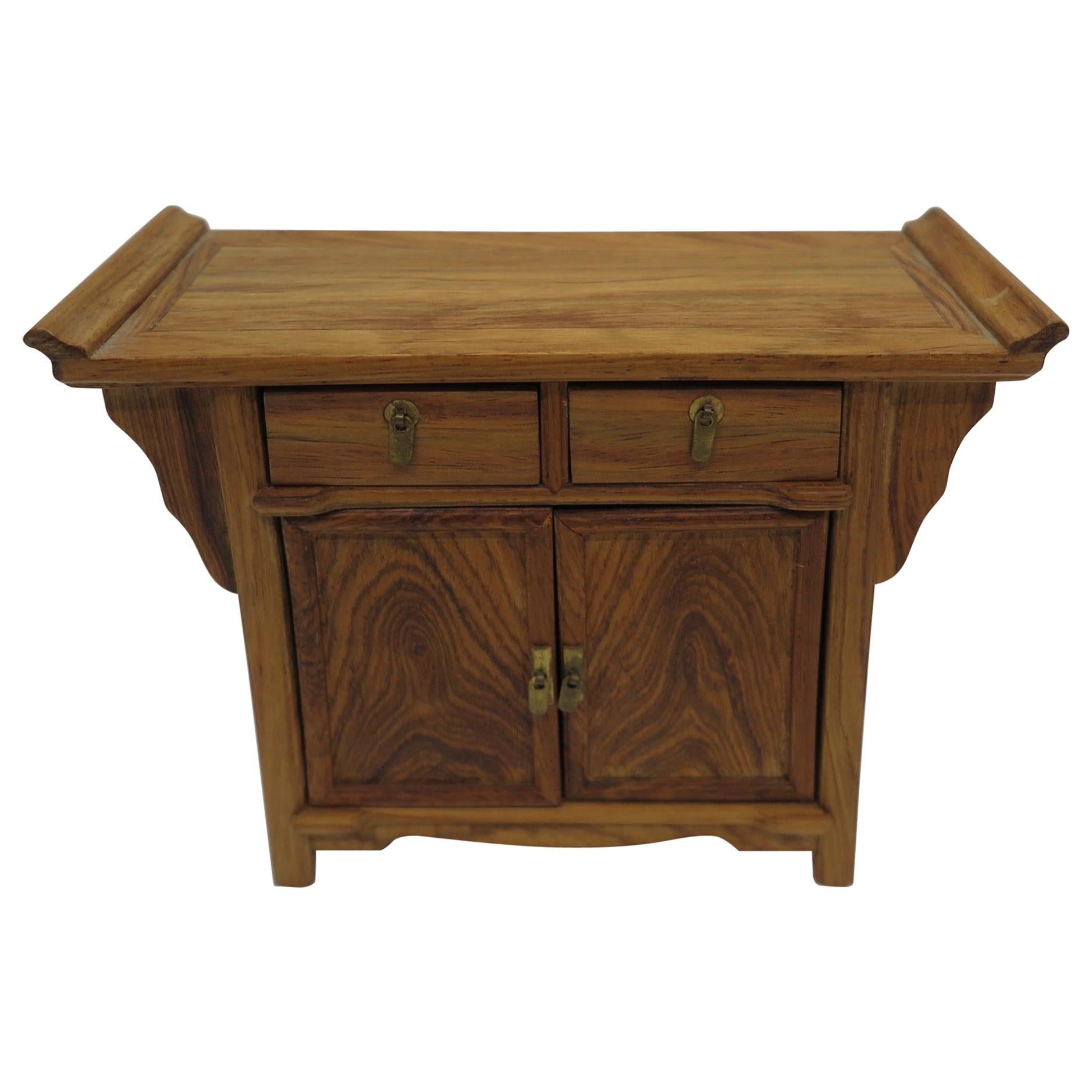 Miniature Huanghuali Wood Chinese Sideboard For Sale