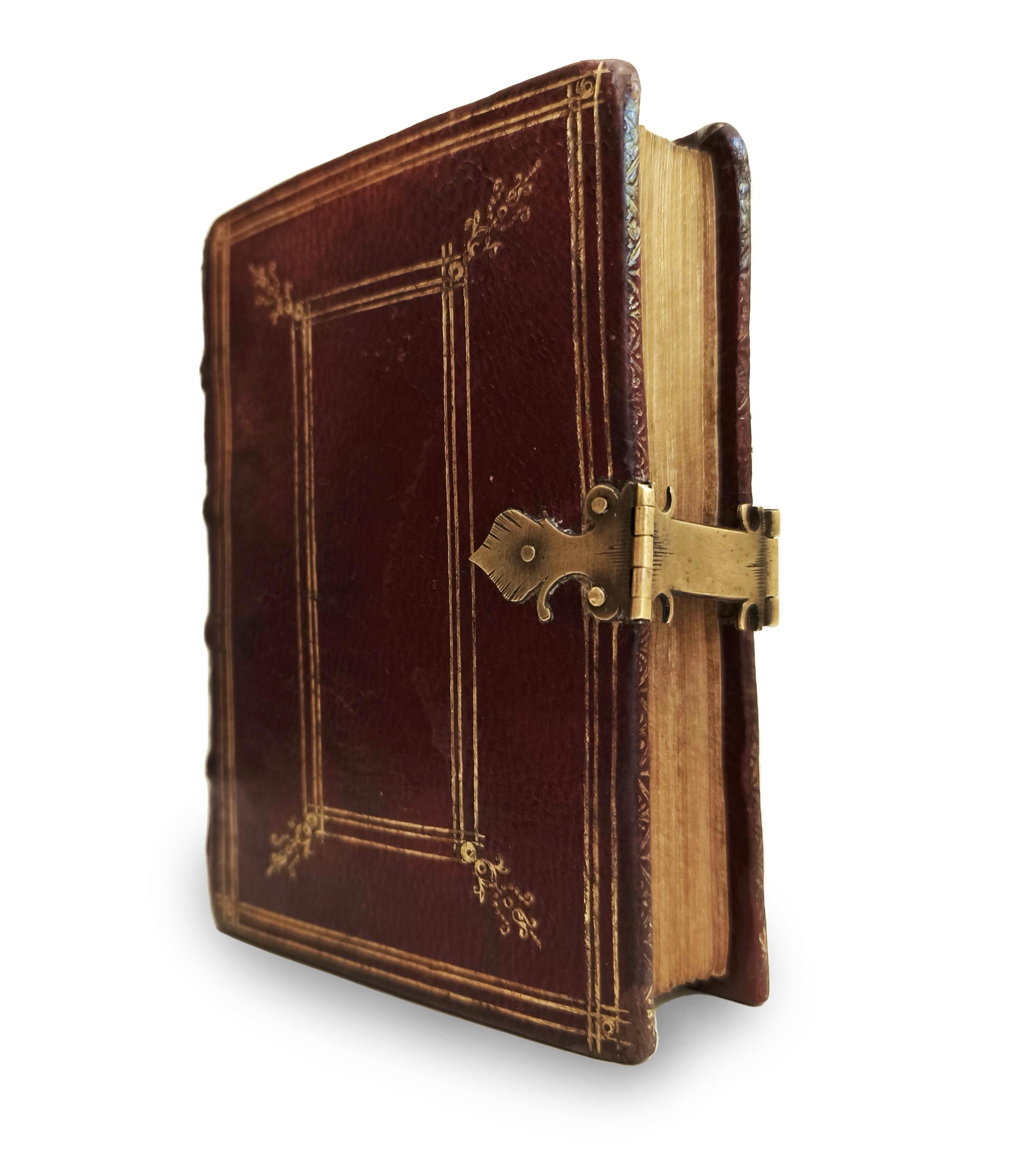 Hand-Carved Miniature illuminated manuscript on vellum with 12 full-page miniatures For Sale
