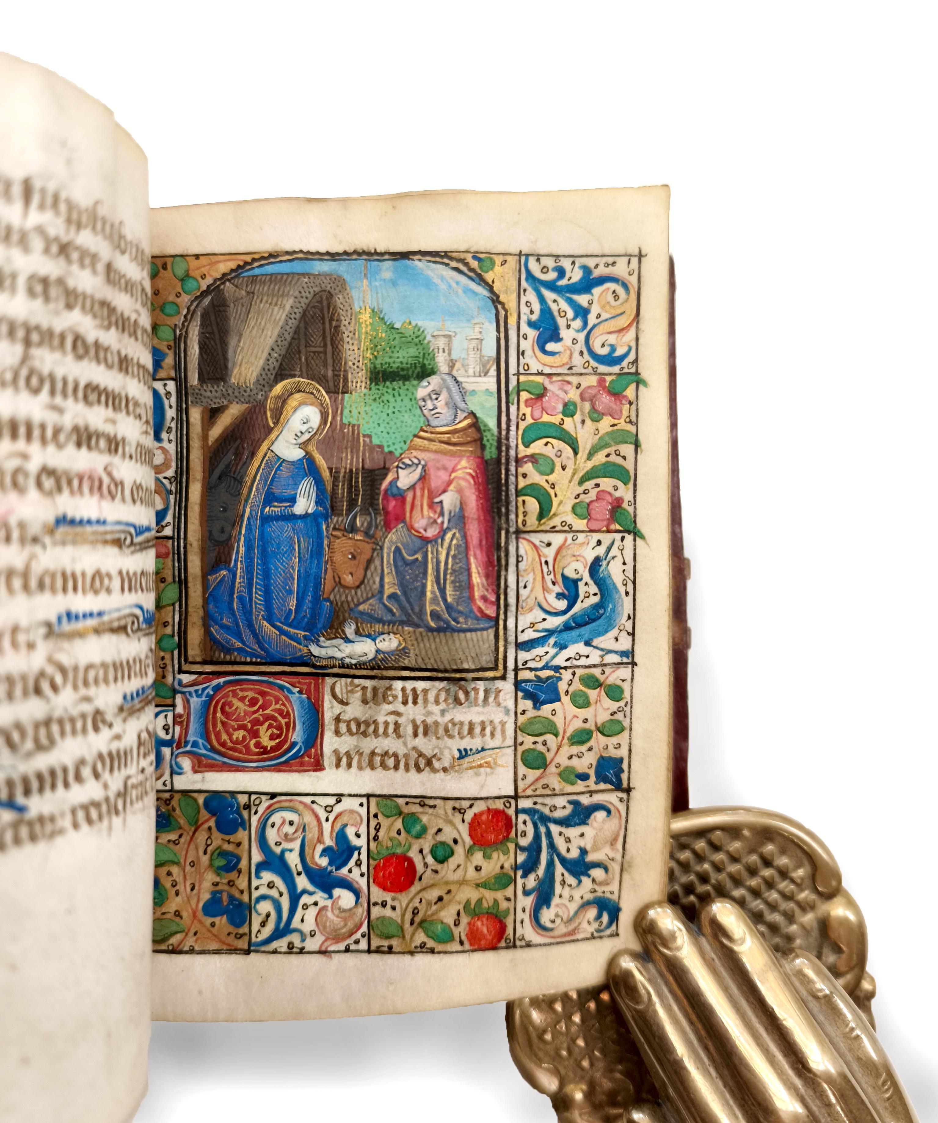 18th Century and Earlier Miniature illuminated manuscript on vellum with 12 full-page miniatures For Sale