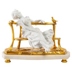 Miniature in Biscuit and Bronze End xix Century