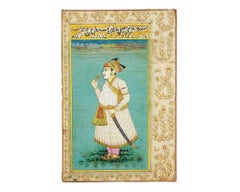 Miniature Indo Persian Mughal Painting W Manuscript