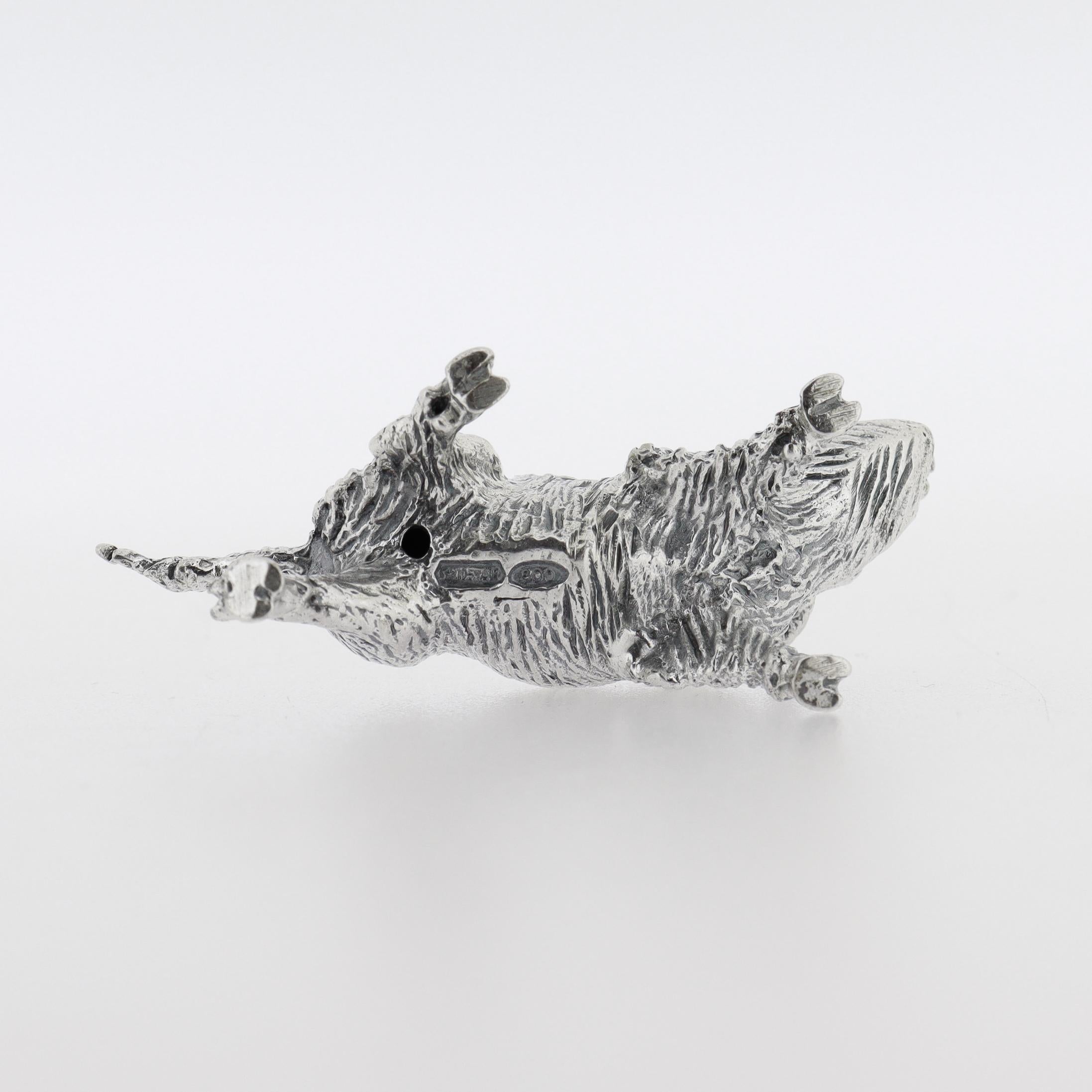 Miniature Italian .800 Silver Boar Figurine by Pietro Sorini For Sale 6
