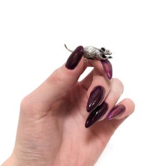Miniature Italian .800 Silver Rat Figurine by Pietro Sorini