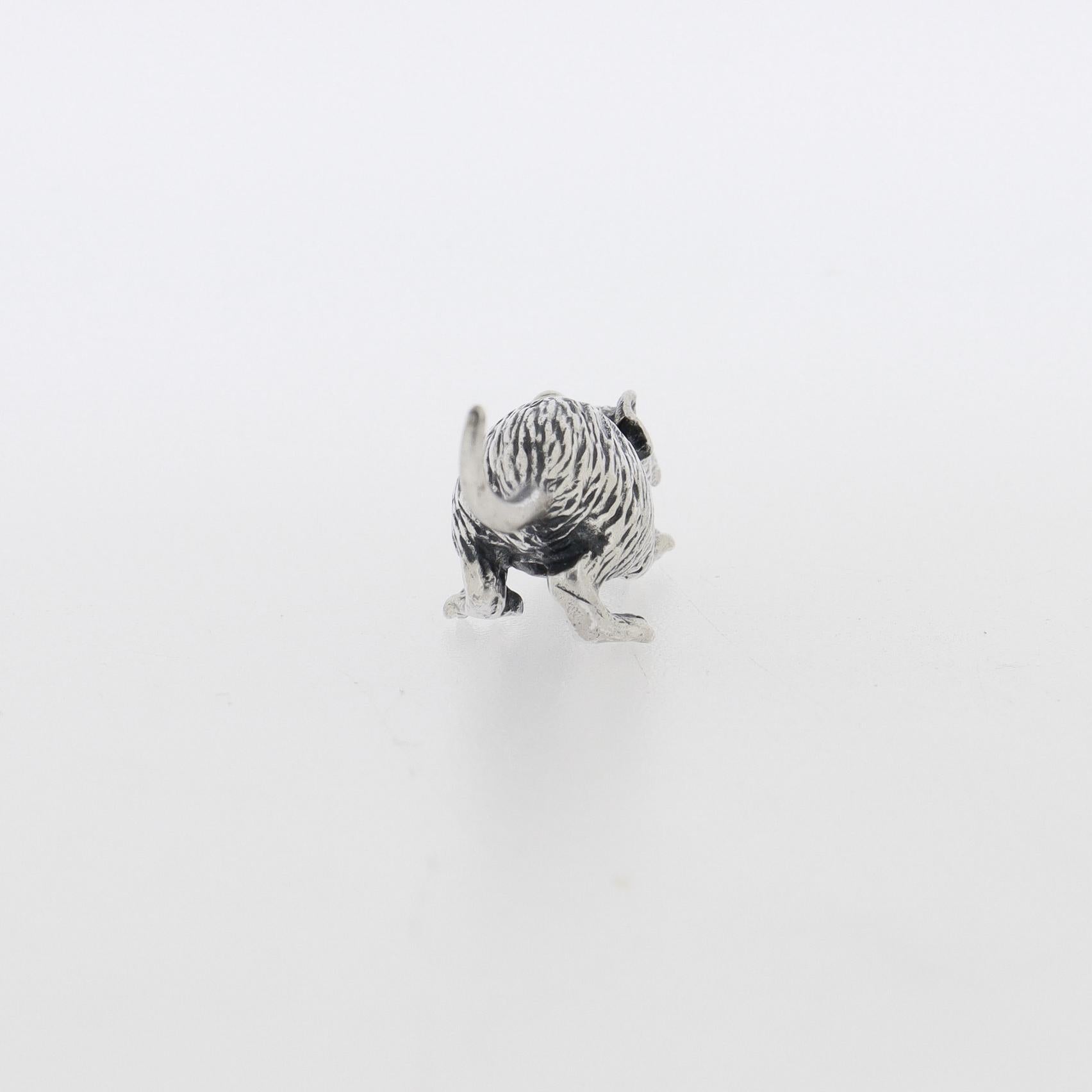 20th Century Miniature Italian .800 Silver Rat Figurine by Pietro Sorini For Sale