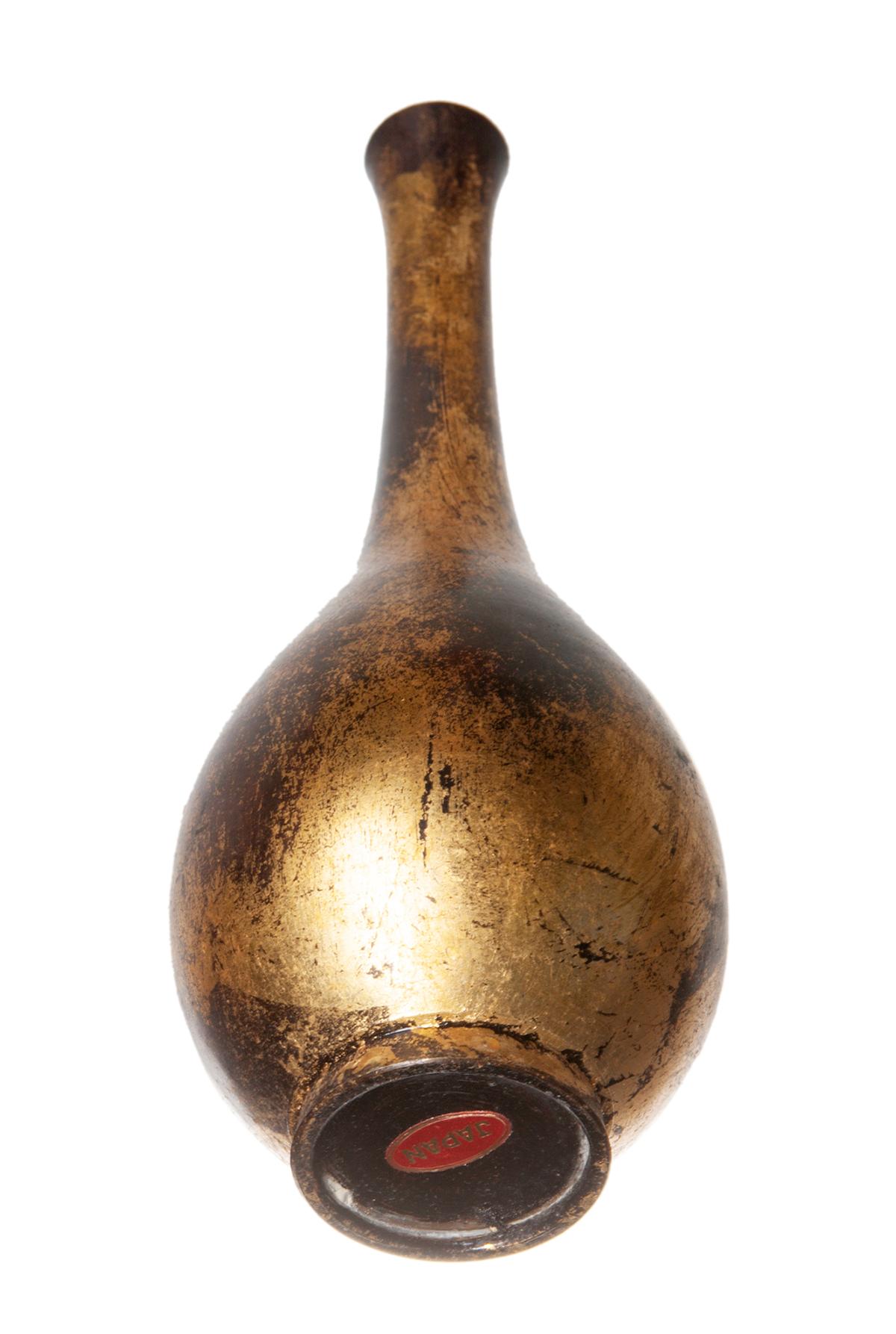 Miniature Japanese Gilt Bronze Finish Bud Vase 2