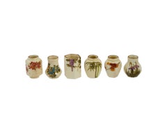 Miniature Japanese Meiji Satsuma Porcelain Vases Set