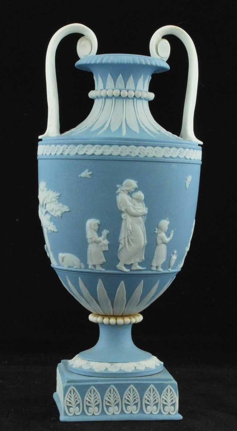 Miniature Jasperware Vase, Domestic Employment, Wedgwood, circa 1790 at