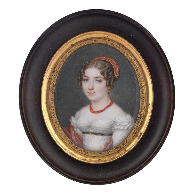 Miniature Jean-Baptiste Couvelet French 1772-1830 In Good Condition For Sale In Firenze, IT