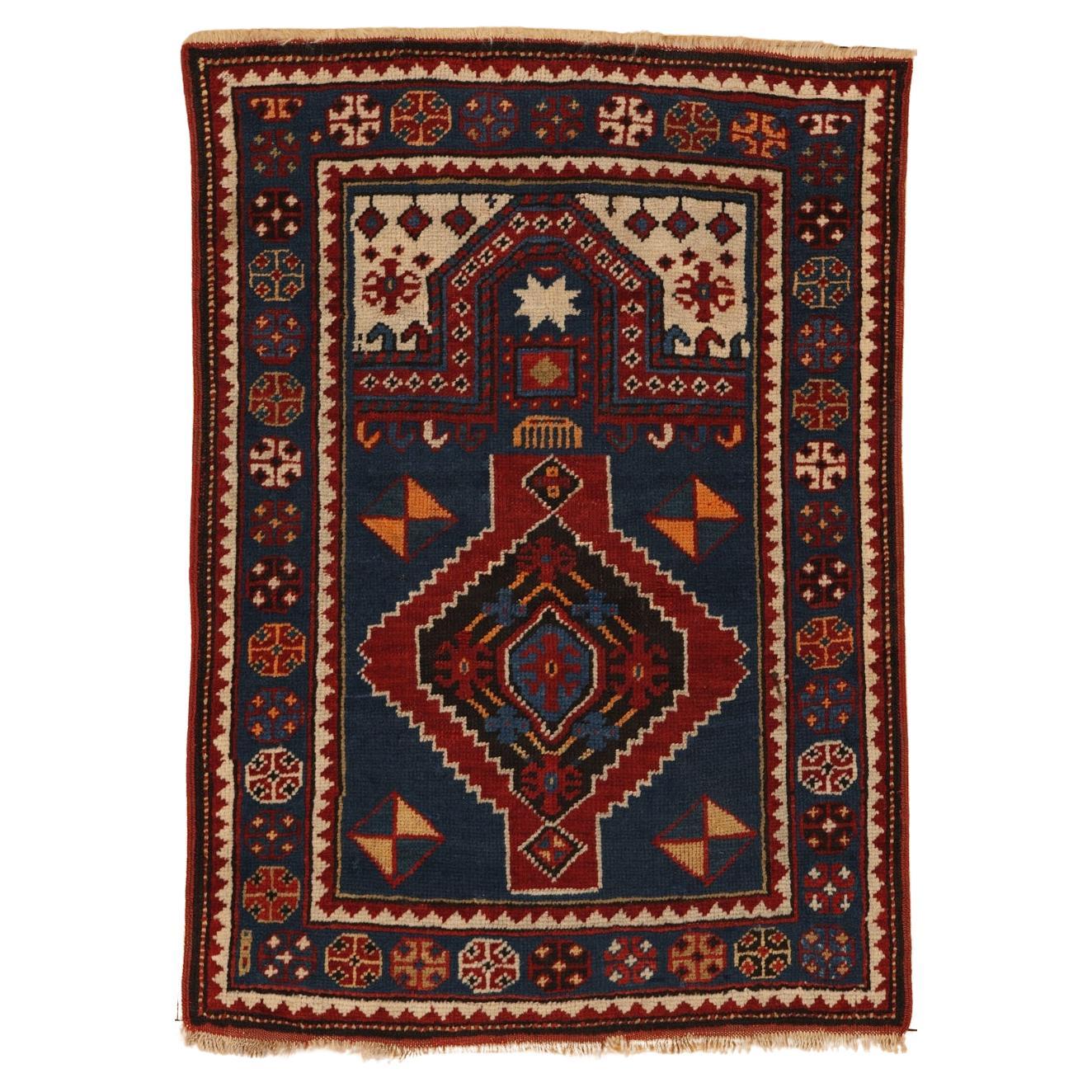 Miniature Kazak prayer rug