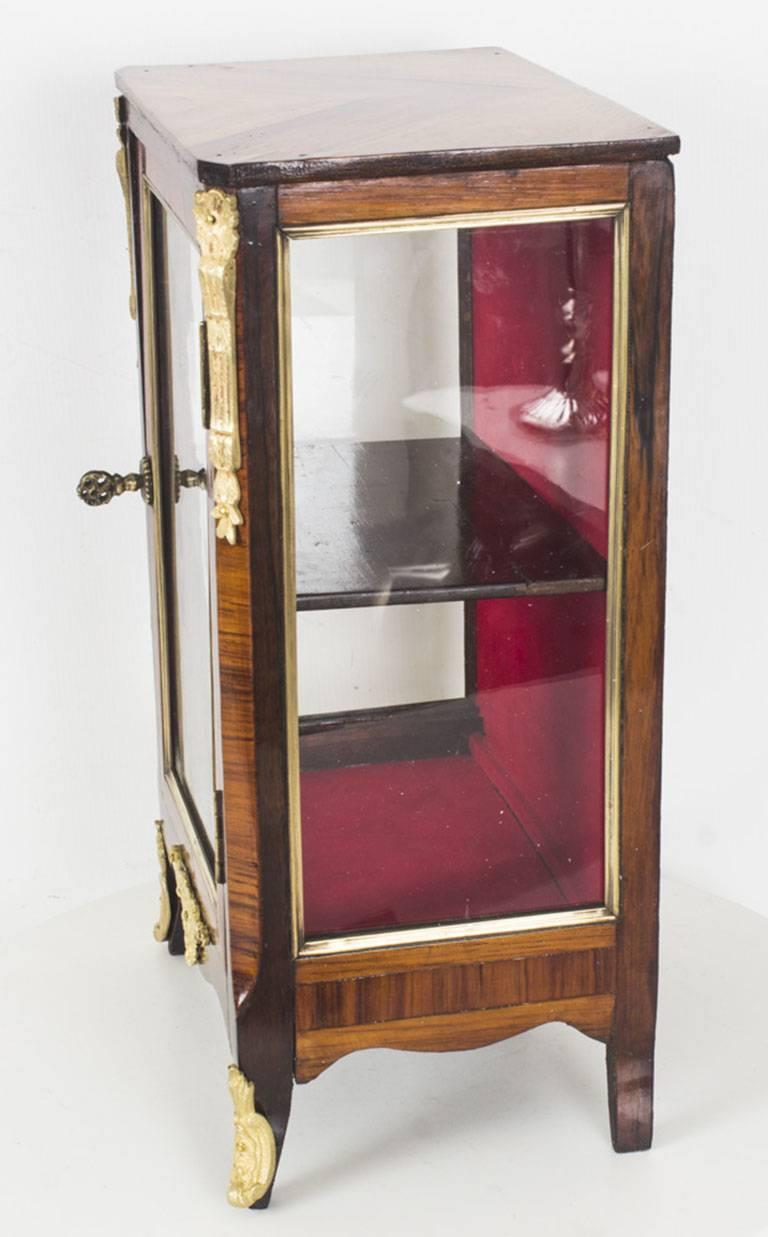 Miniature Kingwood Bijouterie Table Top Cabinet with Ormolu Mounts 19th Century 7