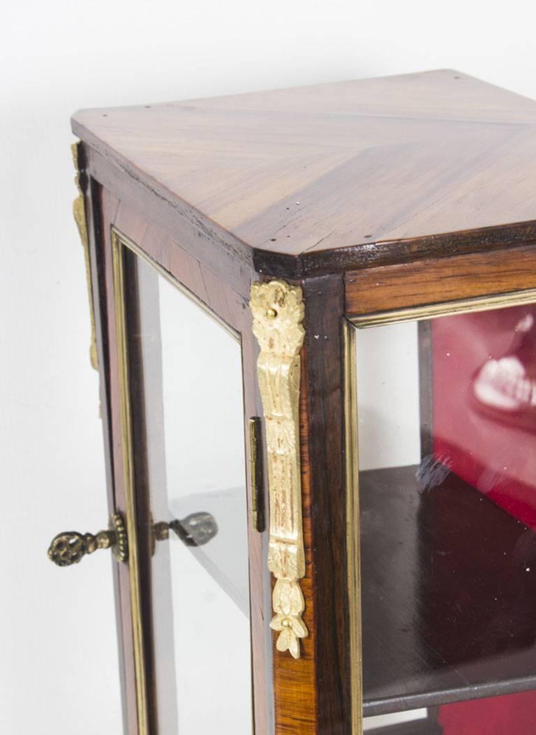 Miniature Kingwood Bijouterie Table Top Cabinet with Ormolu Mounts 19th Century 9
