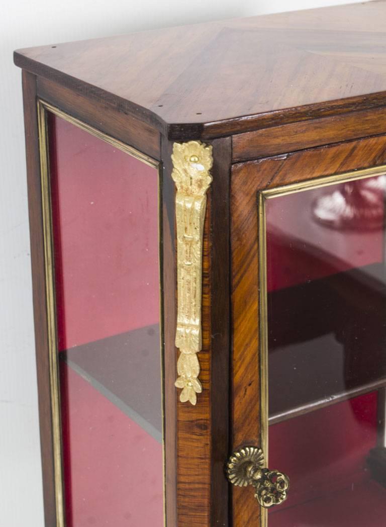 Mid-19th Century Miniature Kingwood Bijouterie Table Top Cabinet with Ormolu Mounts 19th Century