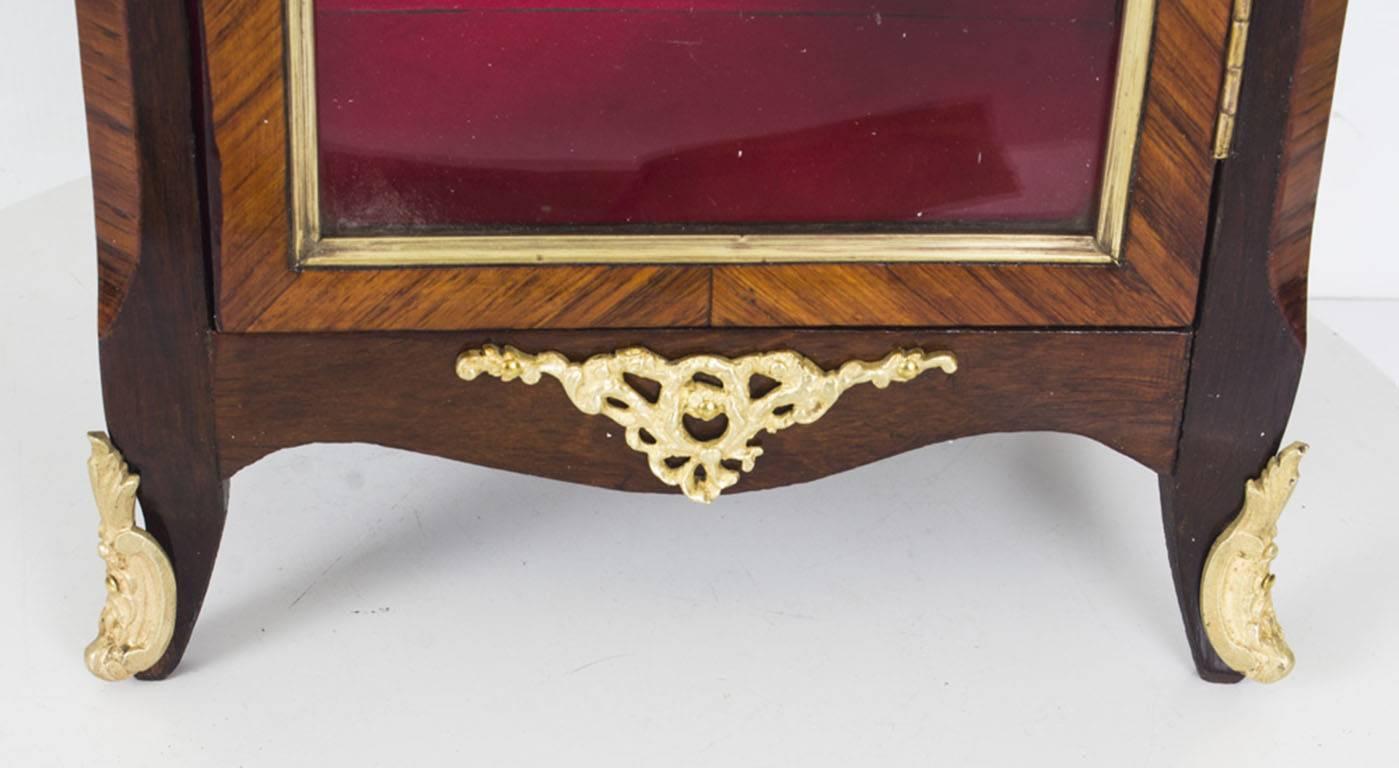 Miniature Kingwood Bijouterie Table Top Cabinet with Ormolu Mounts 19th Century 1