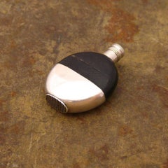 Miniature Leather and Sterling Silver Flask Vesta Case, Hallmarked 1894