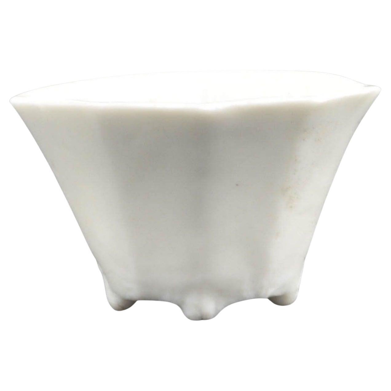 Miniature libation cup, Dehua, Qing Dynasty, C1700 For Sale