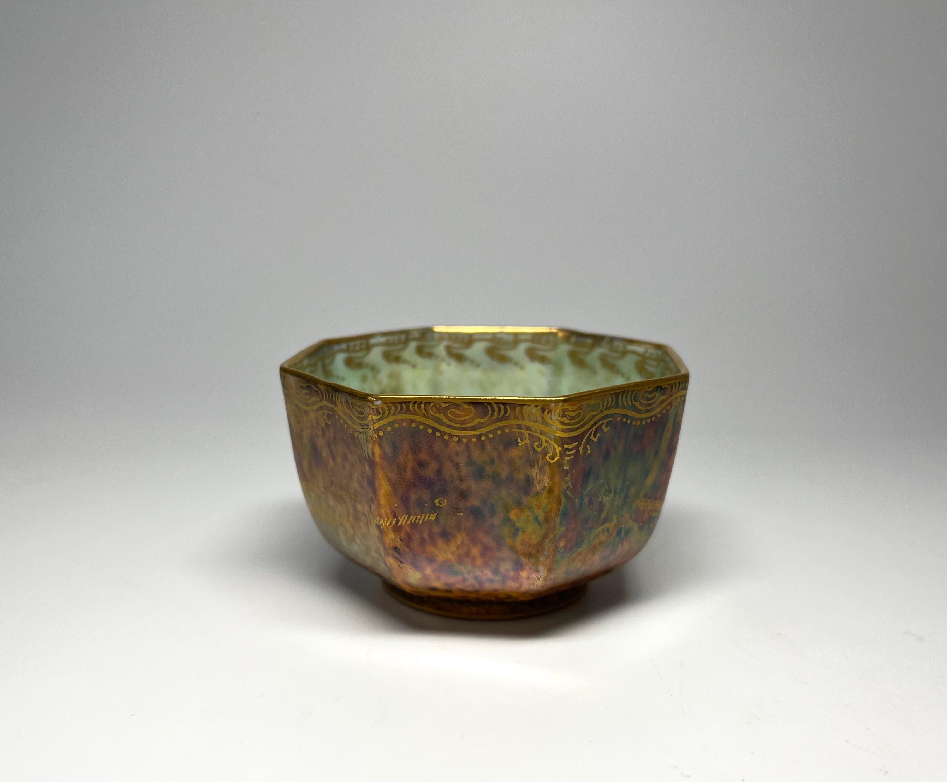 20th Century Miniature Lustre Octagonal Bowl by Daisy Makeig-Jones, Wedgwood, c1920