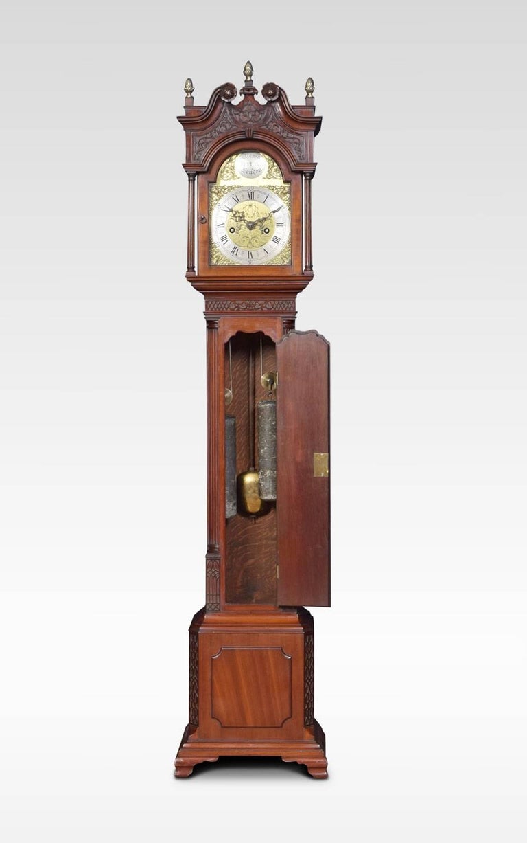 Miniature Mahogany Cased Grandfather Clock For Sale at 1stDibs