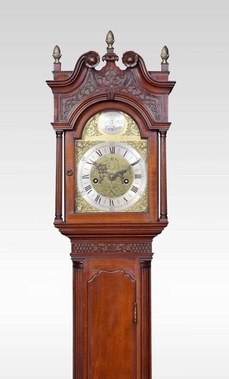 Miniature Mahogany Cased Grandfather Clock For Sale at 1stDibs