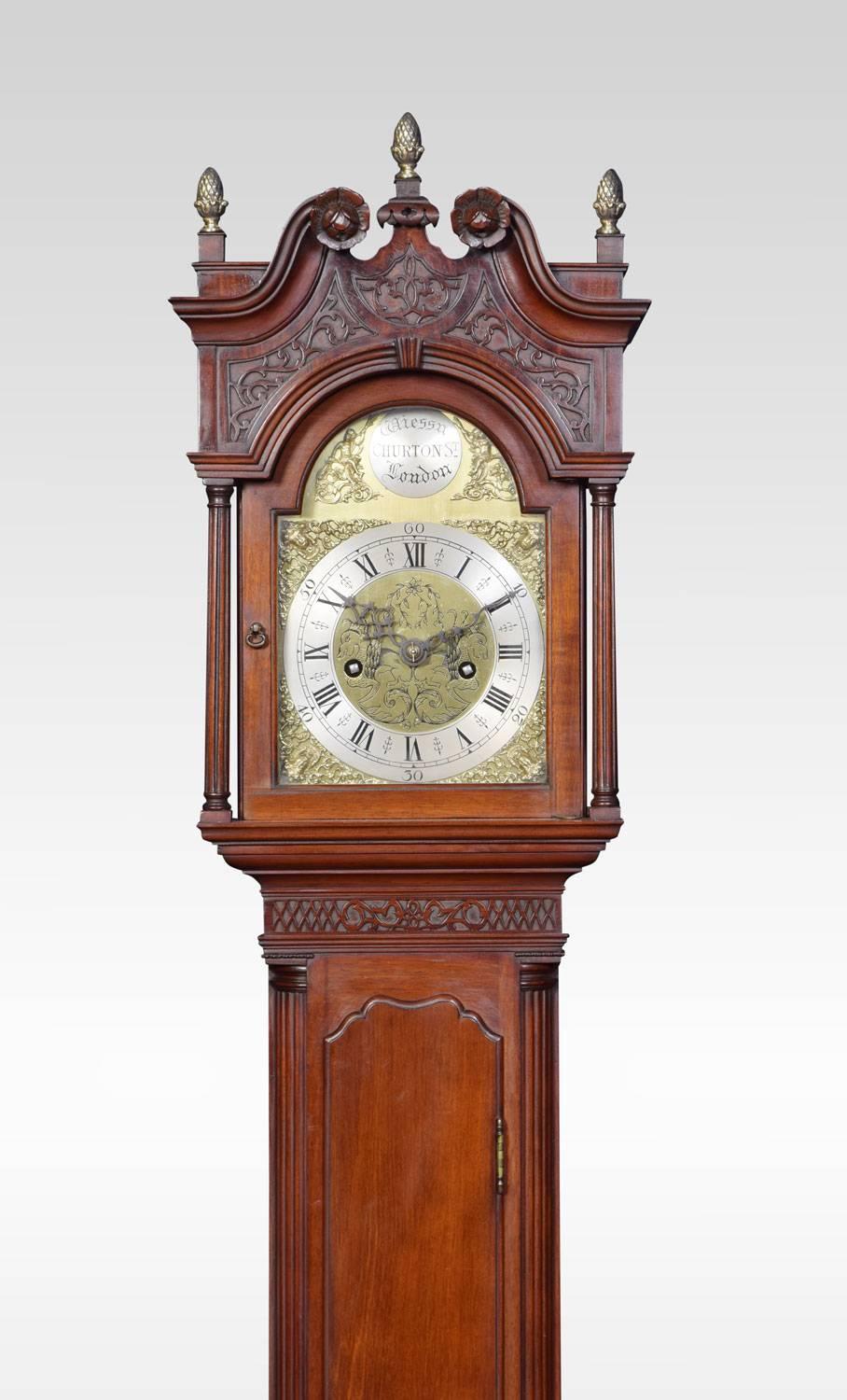 Miniature Mahogany Cased Grandfather Clock In Good Condition In Cheshire, GB