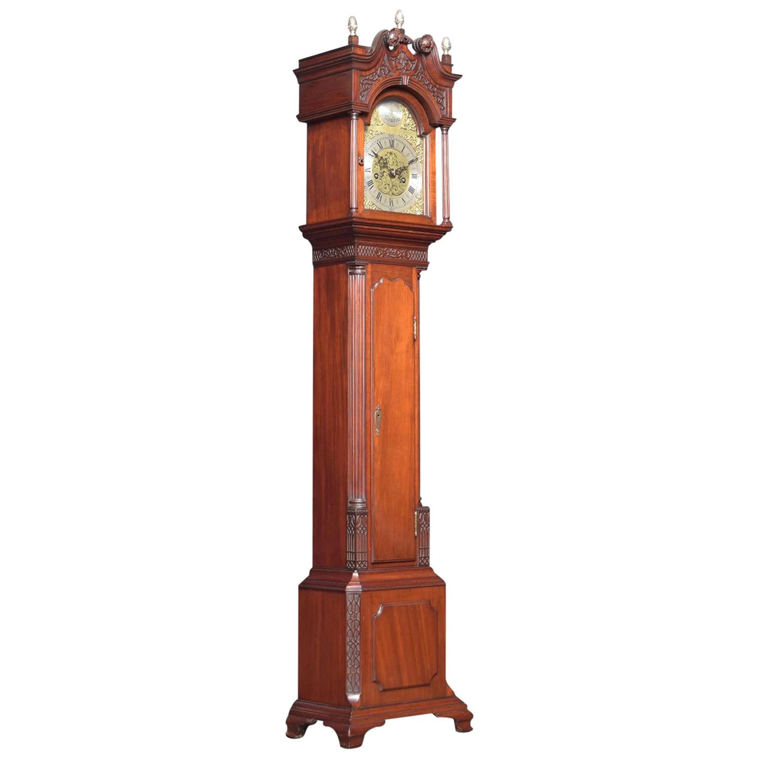 Miniature Mahogany Cased Grandfather Clock For Sale at 1stDibs