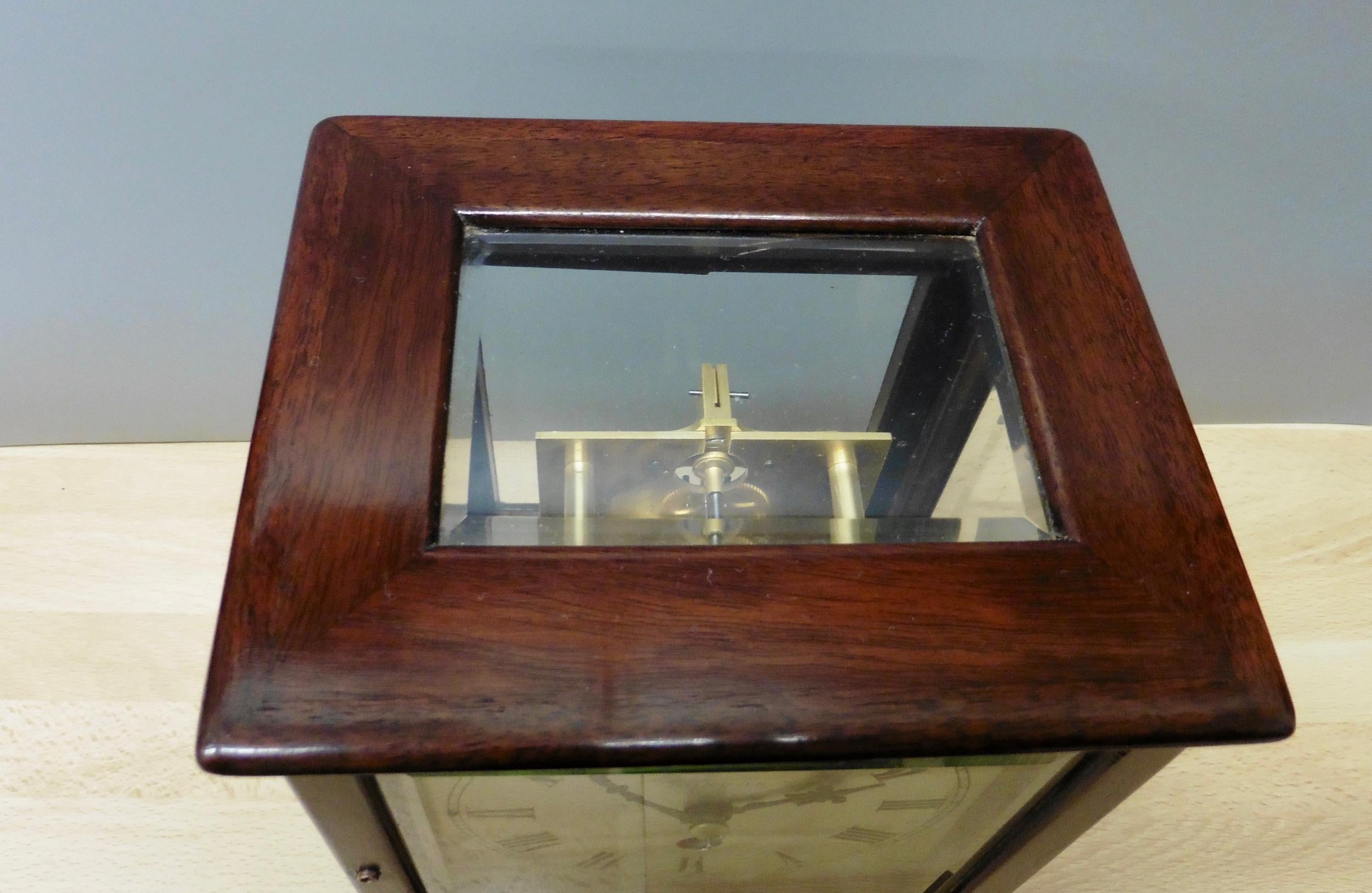 Miniature Mahogany Library Clock, Thornhill, London For Sale 3
