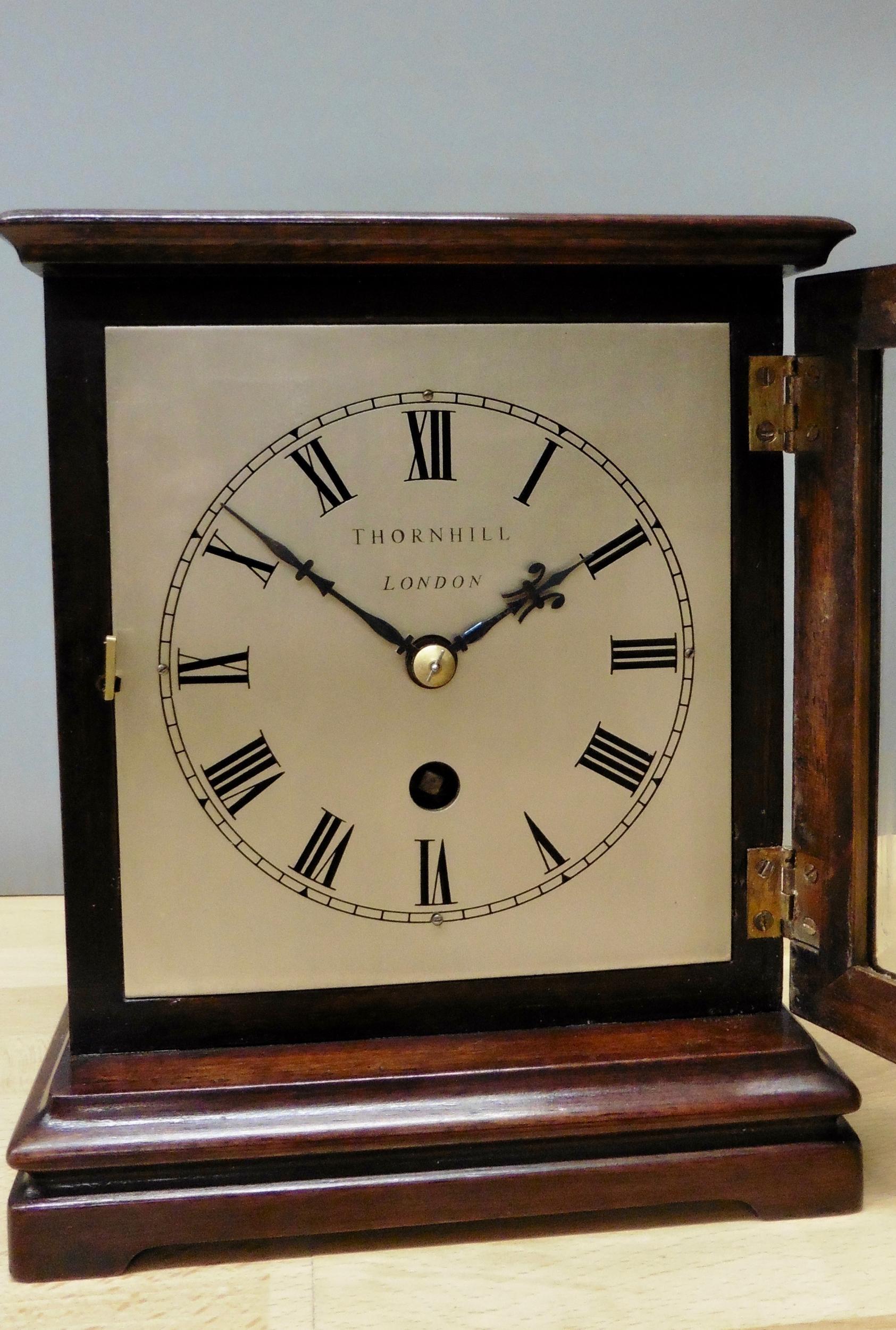 Reloj miniatura de caoba para biblioteca, Thornhill, Londres Victoriano en venta