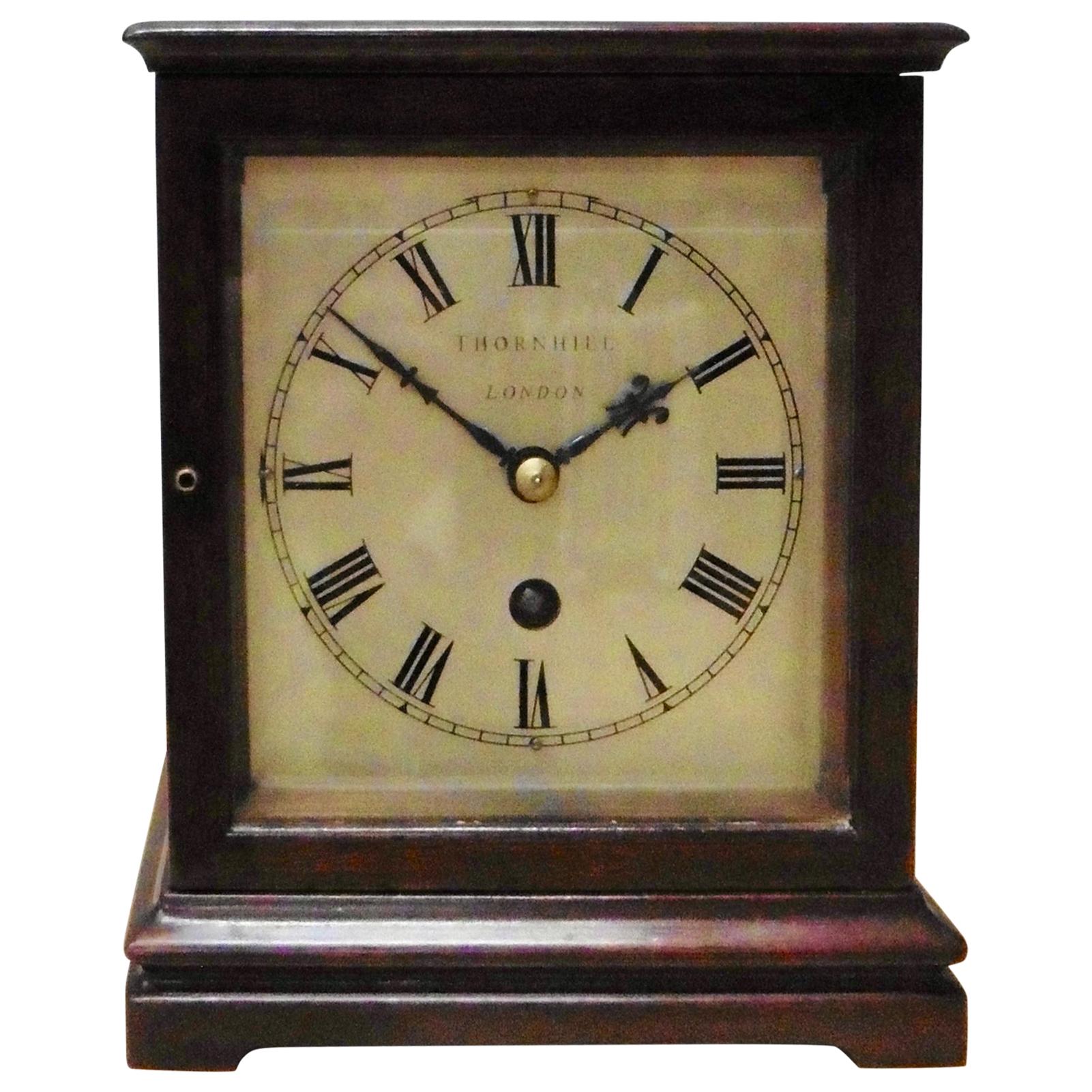 Miniature Mahogany Library Clock, Thornhill, London For Sale