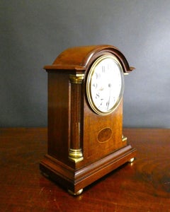 Miniature Mahogany Mantel Clock, Miles, Gt Queen St. Kingsway
