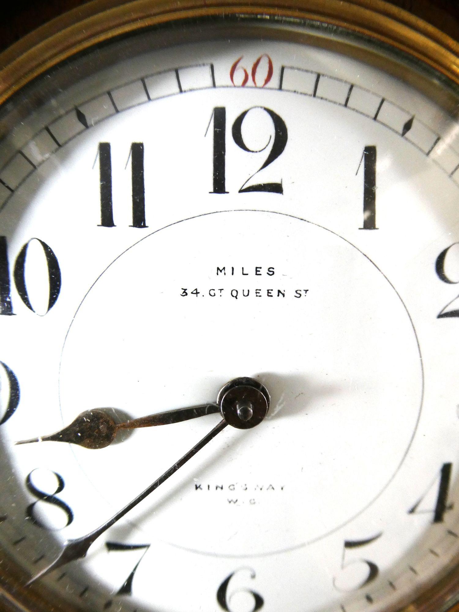 Miniature Mahogany Mantel Clock, Miles, Gt Queen St. Kingsway For Sale 1
