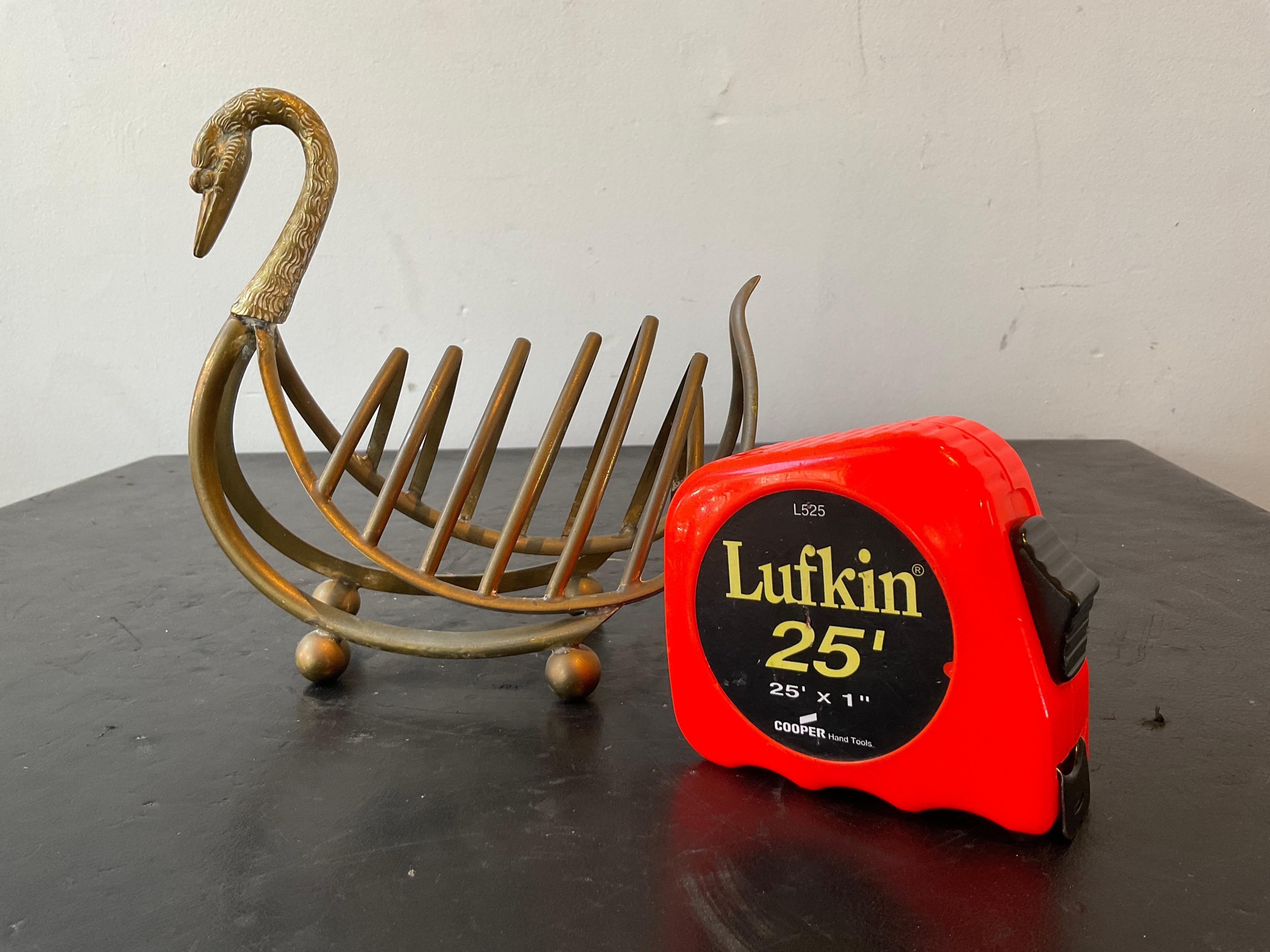 Mid-20th Century Miniature Maison Jansen Style Italian Brass  Swan Rack For Sale