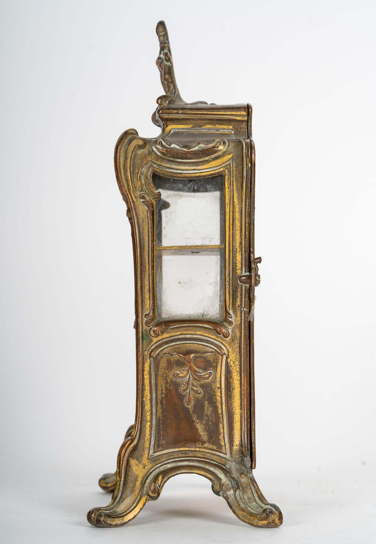 Miniature Metal and Glass Display Case, 19th Century, Napoleon III Period. 2
