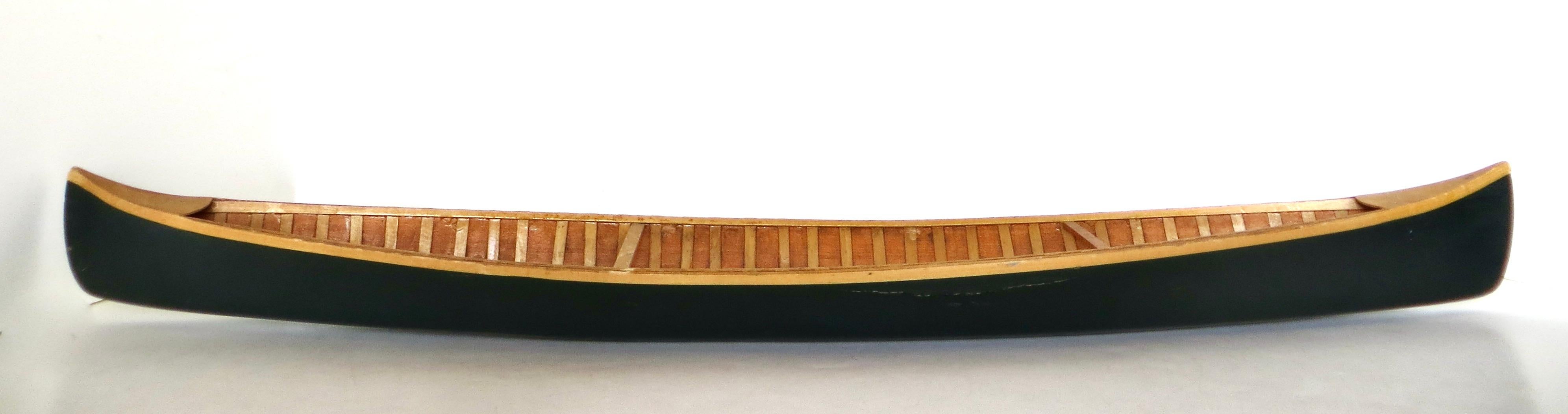 Miniature Model Wooden Canoe, American Circa 1950's 2