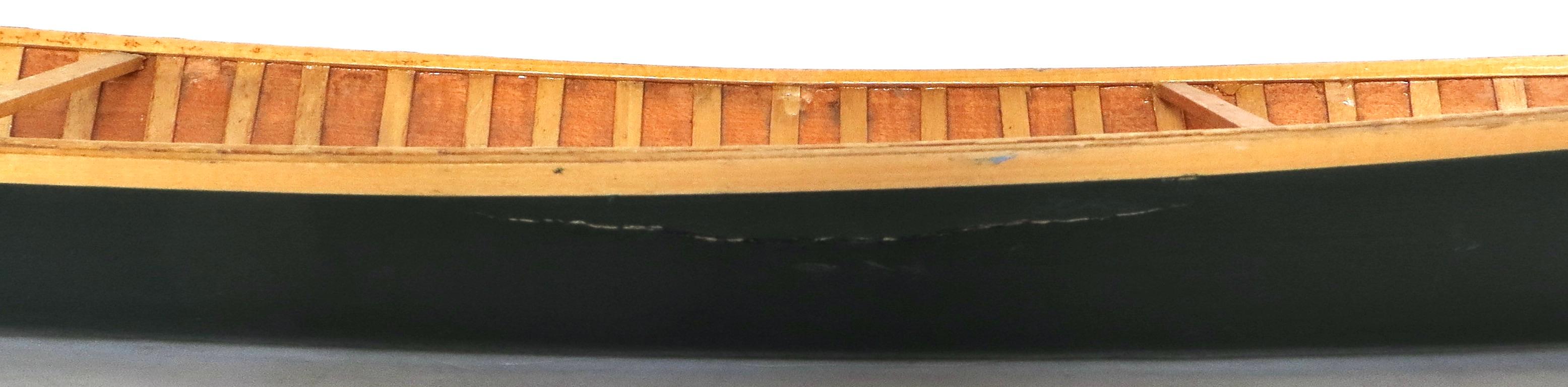 Miniature Model Wooden Canoe, American Circa 1950's 3