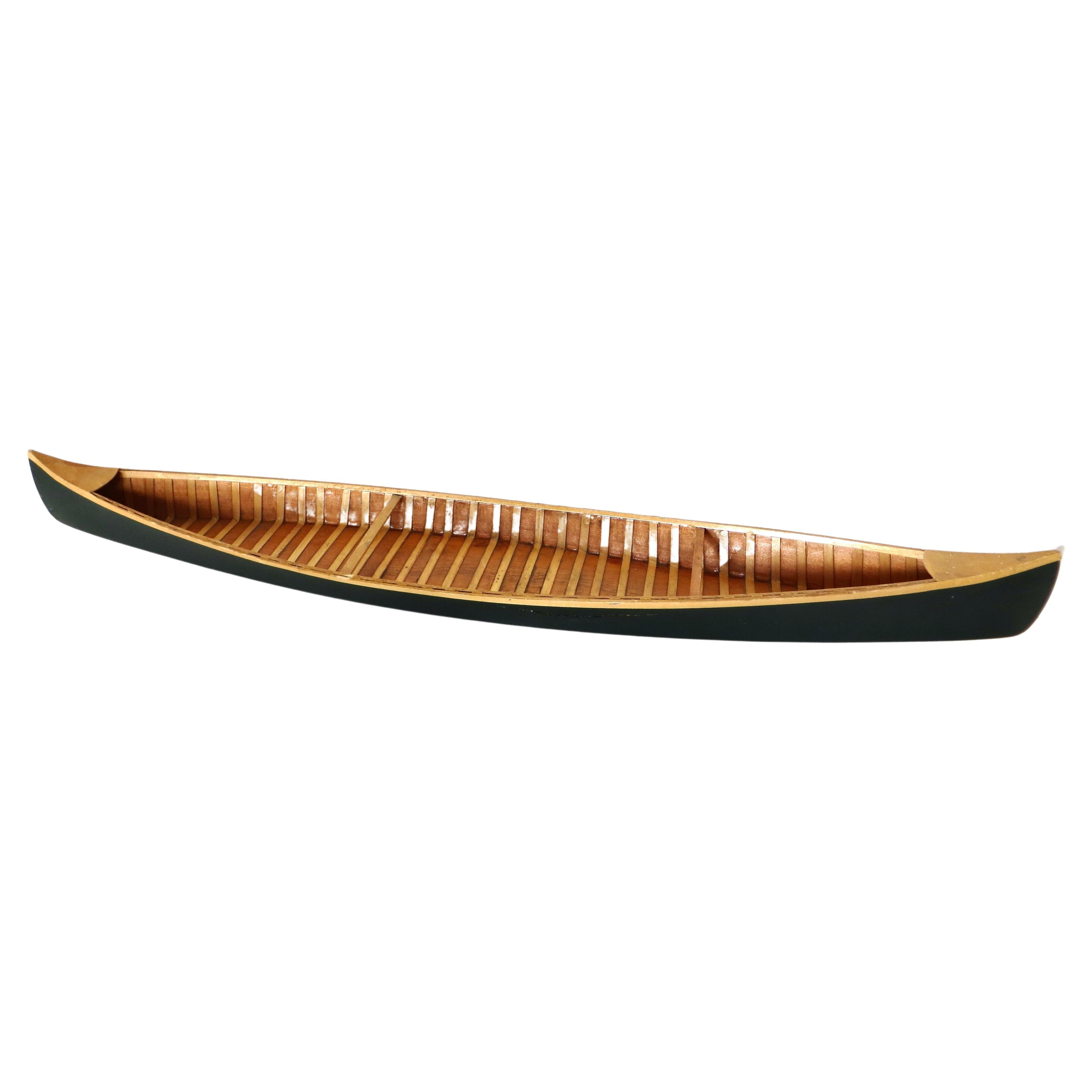 Miniature Model Wooden Canoe, American Circa 1950's For Sale