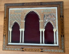 Miniature Mudejar Archway w Inlaid Frame, Inspired by the Alhambra, Spain c.1900
