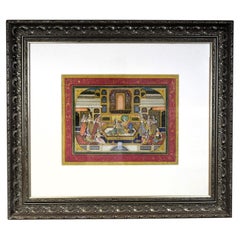 Miniatura Mughal dell'imperatore Akbar e di sua moglie  Nel suo cortile, XIX secolo